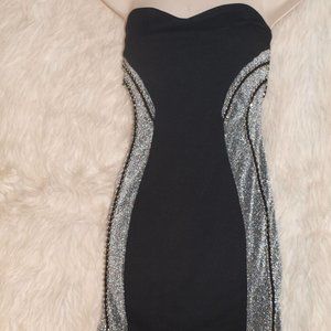Little Black DRESS With Silver Sides SIZE S/P BY XXI GENTLY USED